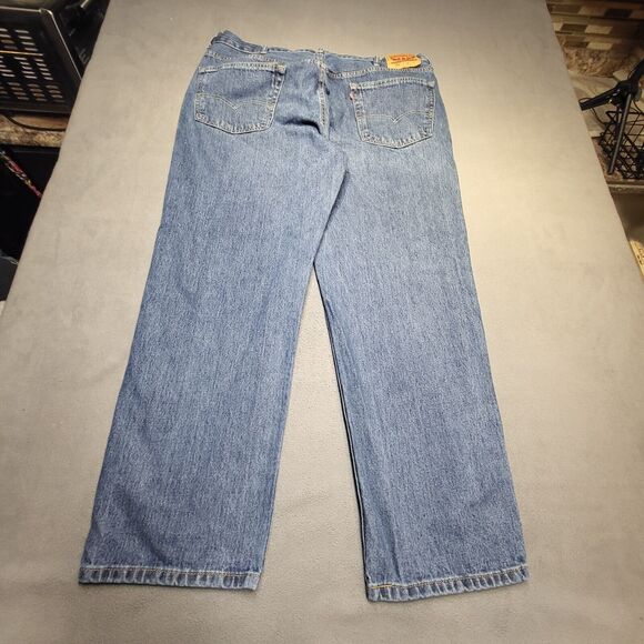 Levi's 550 Jeans Mens 42x31 Blue Relaxed Fit Straight Leg Denim Distressed - Picture 9 of 10